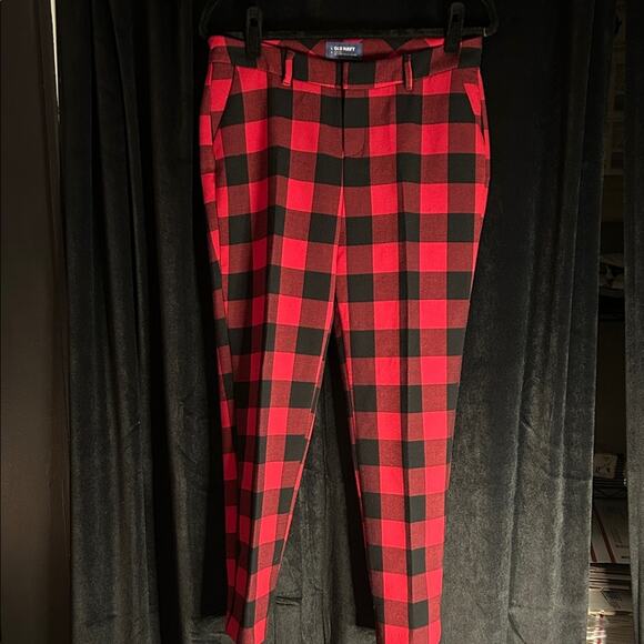 Red Buffalo Plaid Lined Pants | Holiday Party Punk Chic | Size 6 - Picture 1 of 6